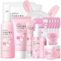 INSEEK Sakura Skin Care Set, Skincare Gifts For Women Teen Girls, Sakura Extract Complete Skincare Routine Set for Clean, Deeply Moisturize and Repair, Improve Skin Elasticity, Reduce Fine Lines