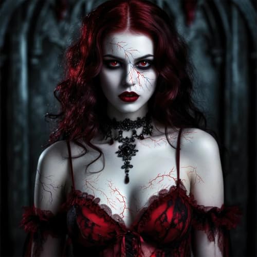 6 Sheets Halloween Temporary Tattoos Blood Vessel Scars
