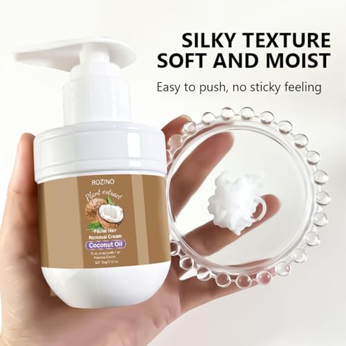 Coconut Oil Facial Hair Removal Cream for Sensitive Skin