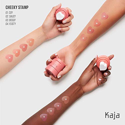 Kaja Blush - Cheeky Stamp | Gift, 7 Shades, Buildable & Blendable Shade with Heart-shaped Applicator, Rosy Finish, 01 Coy, 0.17 Oz