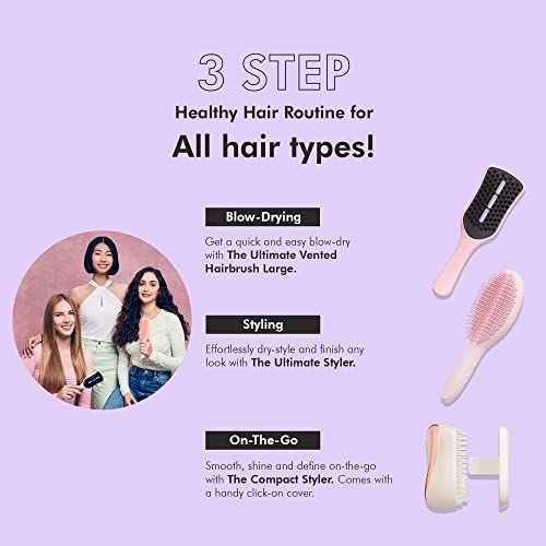 TANGLE TEEZER Compact Styler On-the-go Detangling Hairbrush Ivory Rose, Gold, (Pack of 1)