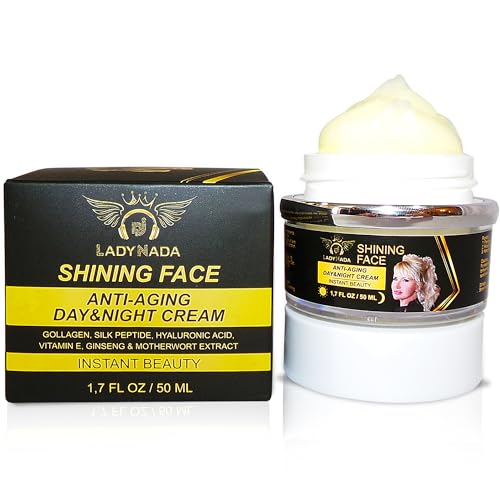 LADY NADA Anti-Aging Face Cream ? Anti-Wrinkle Moisturizer for Women & Men ? Instantly Smooths Fine Lines in Minutes ? Light Formula with Collagen, Hyaluronic Acid & Vitamin E ? 1.7 fl oz