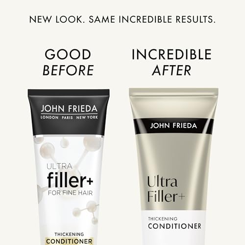 John Frieda ULTRAfiller+ Thickening Conditioner, Strengthening Conditioner for Damaged or Thin Hair, Infused with Biotin and Hyaluronic Acid to Strengthen Hair for Thicker Fuller Results, 8.3 Oz