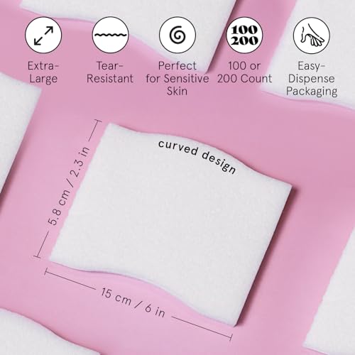 grace & stella Facial Pads (100 Count) - Soft, Lint-Free Toner & Makeup Remover
