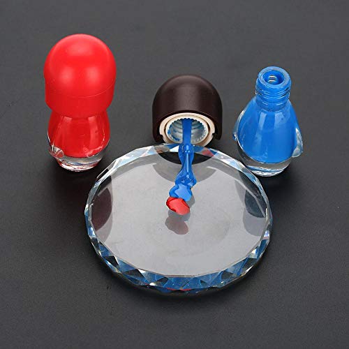 Round Glass Nail Art Palette for Mixing Nail Polish & Gel