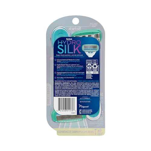 Schick Hydro Silk Sensitive Skin Disposable Razors for Womens, 6 Count (Pack of 2)