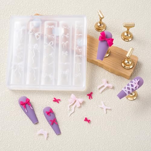 Bowknot Silicone Nail Molds for DIY Nail Art - 1 Pc