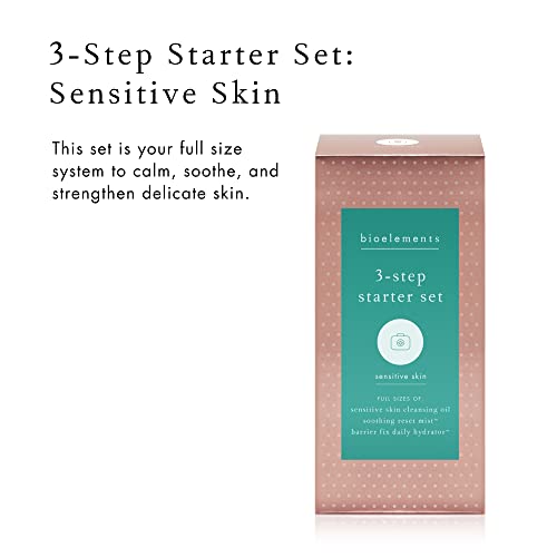 Bioelements 3-Step Starter Set: Sensitive Skin - Includes Cleansing Oil, Soothing Reset Mist Toner & Barrier Fix Daily Hydrator Moisturizer