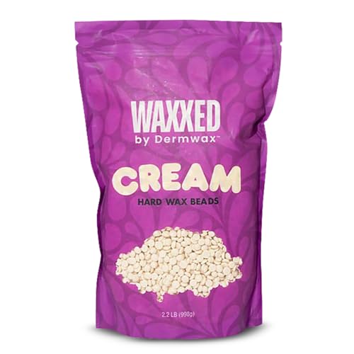 WAXXED Cream Hard Wax Beads 2.2LB ? Professional Cream Hard Wax for Hair Removal ? Titanium Dioxide Infused Wax Beads for Sensitive Skin ? Smooth Application & Clean Removal ? Salon & Home Use