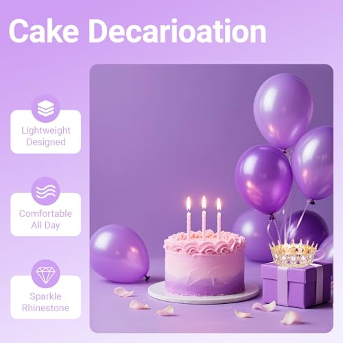 Gold Crystal Birthday Tiara Crown for Women