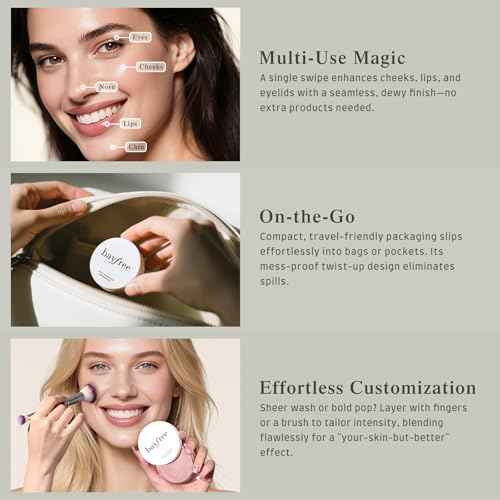 bayfree Multi Glow Balm, Cream Blush for Cheeks, Blush Balm Face Makeup, Radiant Finish, Hydrating, Creamy, Lightweight & Blendable Color, Face Makeup, 0.63 Oz