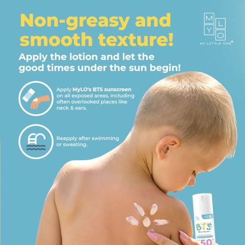 MyLO BTS SPF 50 Sunscreen, Broad-Spectrum UVA UVB Face & Skincare Protection, PA+++, Nourishing Moisturizer For All Baby, Kids & Adult Skin Types, Paraben Free, Water Resistant (15g Stick)