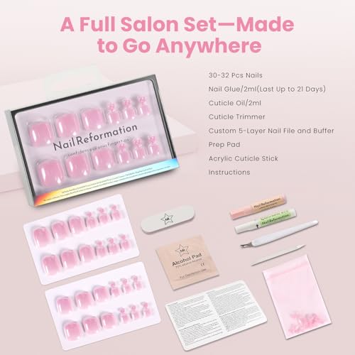Velvet Peony Short Square Press On Toenails - Nail Reformation Fake Toe Nails