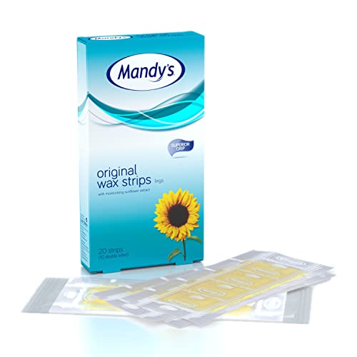 MANDY'S Original Wax Strips for Legs & Body - 10 Double Sided Crystal Strips