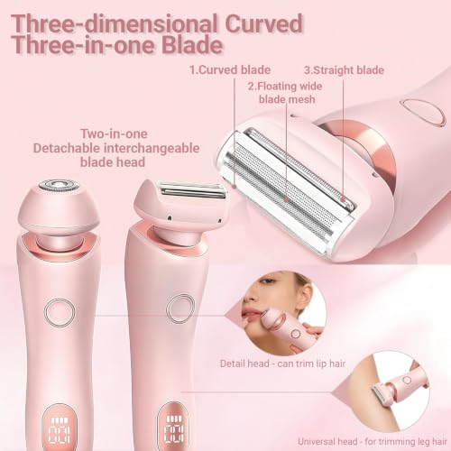 Electric Shaver for Women - Cordless Razor, Painless Trimmer, Waterproof