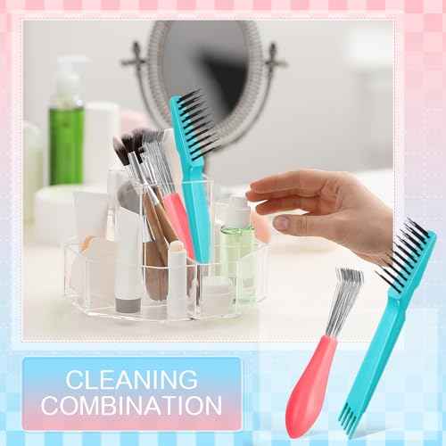 Boao 4 Pcs Hair Brush Cleaning Set Tool Mini Hair Cleaning Brush Cleaner Tool for Removing Dust Home Salon Use(Green)