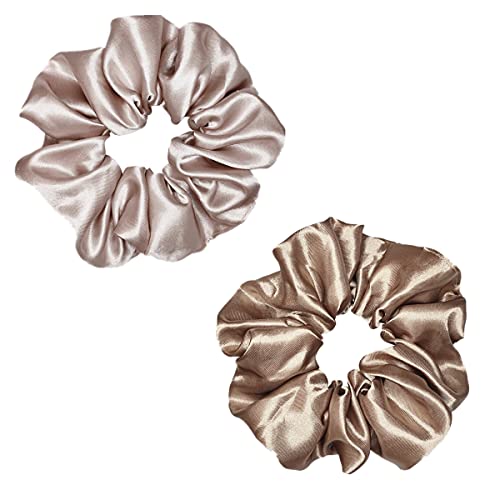 Satin Silk Hair Scrunchies 12 Pack - Soft Elastic Hair Ties