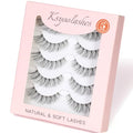Natural Strip Lashes Clear Band 8-15mm Cat Eye D Curl