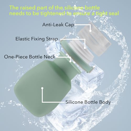 1oz Silicone Travel Bottles 4-Pack, Leak-Proof TSA Approved