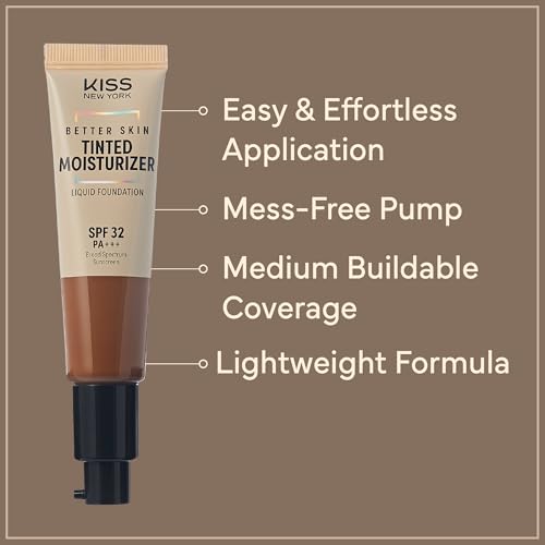KISS Tinted Moisturizer SPF 32 PA+++ Deep Honey - 12hr Hydration