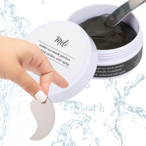 MÈLI Under Eye Patches for Dark Circles, Hydration, Anti-aging, Anti-inflammatory | Collagen, Vitamin C, Vitamin E, Vitamin B5, Seaweed Extract, Rose Oil, Aloe Extract, Pomegranate Extract