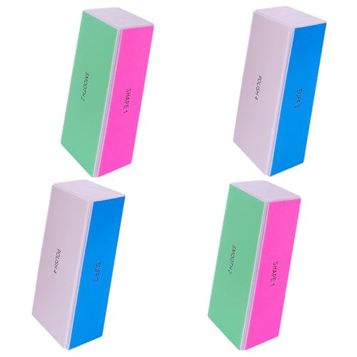4 Pack Nail Buffer Blocks Set for Shiny Nails - Multi-Grit Nail Files for Natural & Acrylic Nails