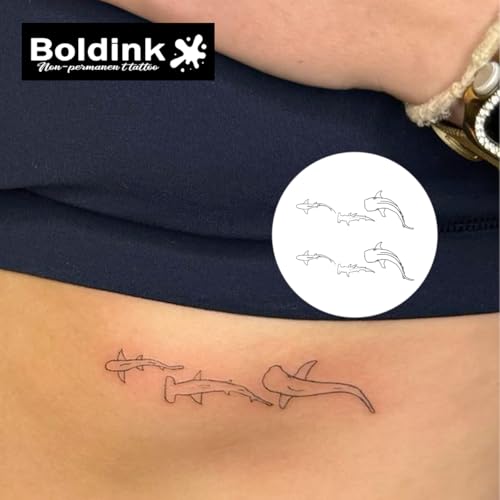 Semi-permanent Tattoos,Realistic Fake Tattoos,Last 7-15 Days,Waterproof Non-reflective Temporary Tattoo Stickers,Cruelty-free,Uniquely Designed Exquisite Packaging(Fish 2)