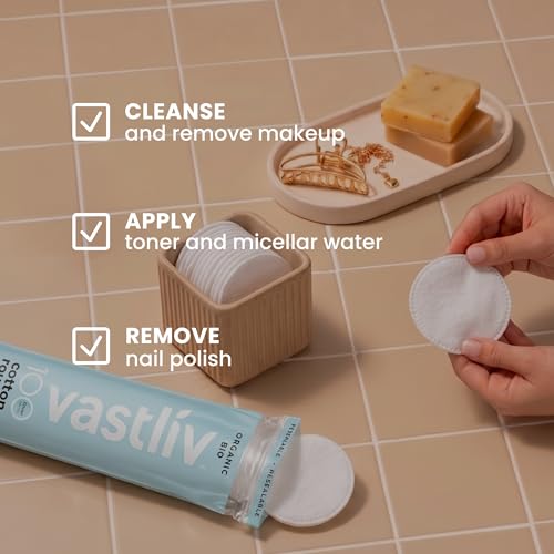 Organic Cotton Makeup Remover Pads - 300 Count, Lint-Free