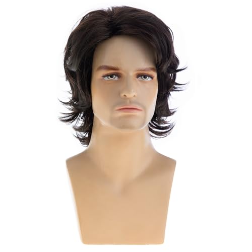 Brown Short Layered Fluffy Wig for Men | Synthetic Halloween Cosplay