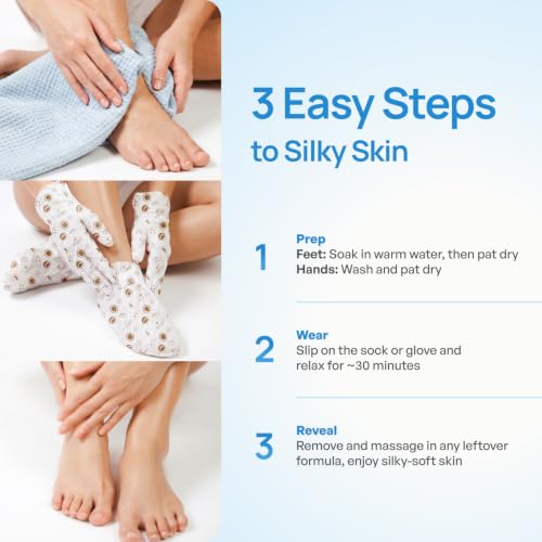 PLANTIFIQUE Hydrating Foot & Hand Mask Set – 2 Pairs for Deep Moisturizing