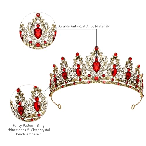 JITINX Crystal Tiara Crown for Women - Bridal & Party Accessory