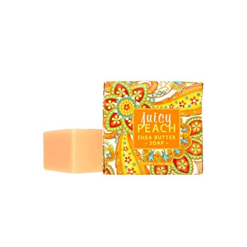 Greenwich Bay Vegan Natural Botantical Shea Butter Bar Soap, French Milled Triple Milled, Essential Oils, 6.35 ounces (Juicy Peach Shea)