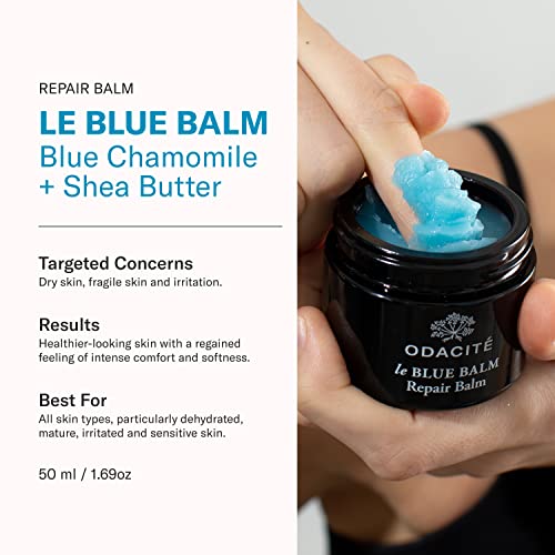 Odacit? Le Blue Balm Repair Balm, Blue Chamomile & Shea Butter, Multipurpose Face & Eye Moisturizer for Dry, Mature & Sensitive Skin, Barrier-Supporting Anti-Aging Cream, 1.69 fl oz.