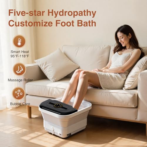 Heated Foot Soaking Tub Massager with Remote Control & Timer
