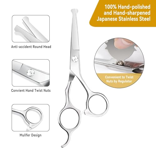 Kids Hair Cutting Scissors 6.1" Safety Rounded Tips