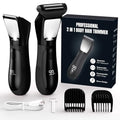 2-in-1 Electric Bikini Trimmer for Men, Waterproof Body Groomer