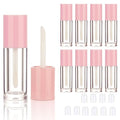 COSIDEA 10PCS Empty Pink Mini Lip Gloss Tubes 2.5ml 0.08 OZ lipgloss Tube with Wand Applicator for Lip oil tint bottles container