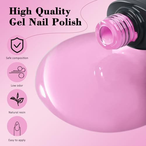Gel Nail Polish Kit with UV Light, 36 Colors Nail Polish Set with Base and Matte&Glossy Top Coat Soak Off All Season Gel Nail Set Manicure Tools Gift for Women (36 Colors 02)