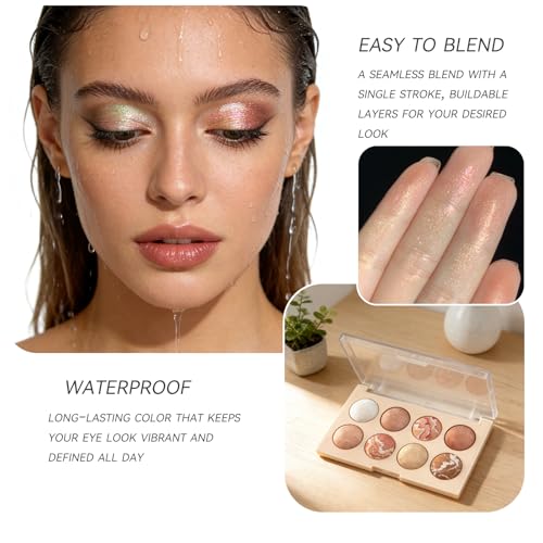 K'APEINE 8-Color Baked Eyeshadow Palette with Blush & Contour