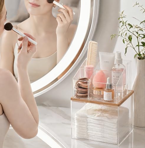 Dual-Layer Disposable Facial Towel Holder & Cosmetic Organizer