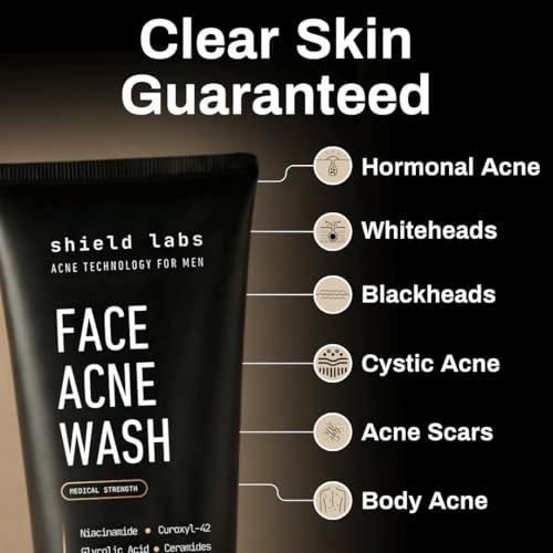 Shield 3-Step Acne System for Men - 4% Benzoyl Peroxide