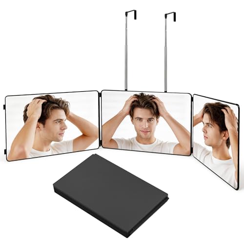 3-Way Trifold Mirror for Hair Cutting & Makeup - Portable & Adjustable