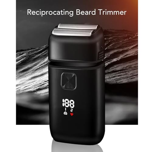 ZJchao Professional Reciprocating Beard Trimmer Foil Clipper for Men Bald Head, LCD Display, lectric Trimmer Foil Clipper Bald Head LCD Display Reciprocating Beard Clipper, Foil Shaver for Men