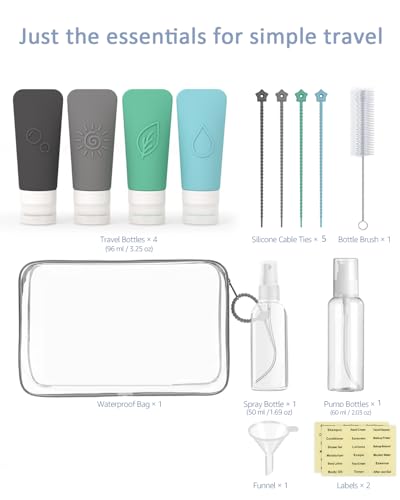 16-Piece TSA Approved Leakproof Travel Bottles Set with Bag