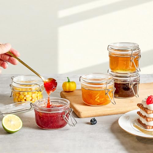 ComSaf 4 oz Mason Glass Jars with Airtight Lids - 6 Pack