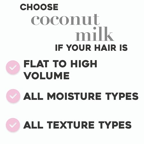 OGX Nourishing + Coconut Milk Moisturizing Conditioner for Strong, Healthy Hair with Coconut Oil & Egg White Protein, Paraben-Free, Sulfate-Free Surfactants, 25.4 fl oz (Pack of 2)