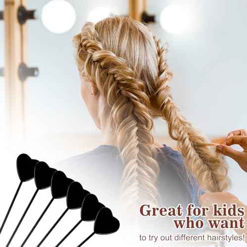 12Pcs Quick Hair Beader Tool Elastic Hair Braiding Set Ponytail Maker Simple Hair Pull Through Tools Black French Threader Braids Loop for Women Girls Plait Styling Accessories Supplies