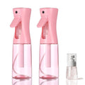 3-Pack Spray Bottles Set: 2x 6.8oz Continuous Mist + 1x Travel Bottle