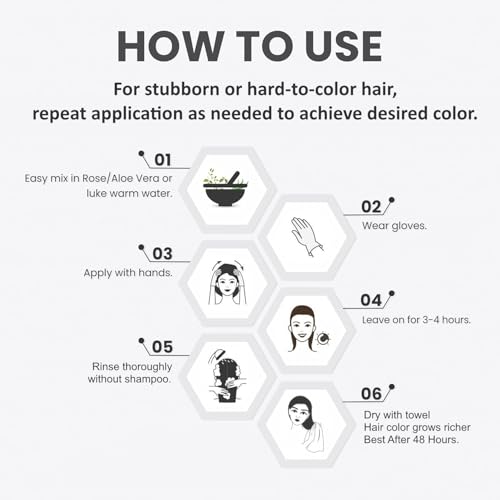 Organic Henna Hair Dye Powder Natural Black for Gray Hair