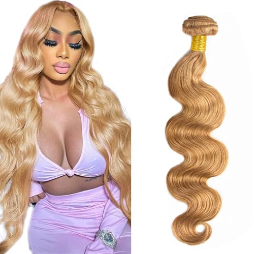 Honey Blonde Body Wave Hair Bundles - 27 Inch, 55g, Double Weft